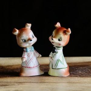 Vintage Enesco Dog Salt and Pepper Shakers, Retro Kitchenalia, Kitschy Chihuahua Puppy Shakers, Collector Gift, Grannycore Kitsch, MFG FLAW