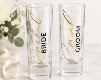 Personalised Wedding Shot Glass | Bridesmaid, Maid of Honour Keepsake, Hen Party Favour
