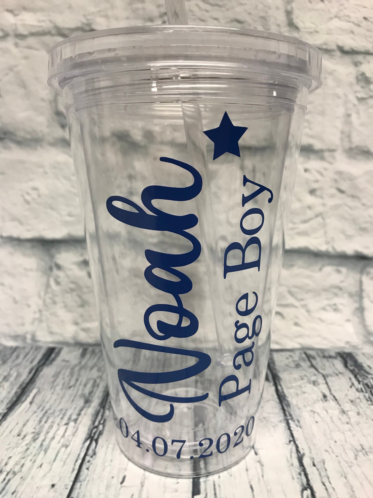 Personalised Wedding Tumbler with Name Role and Date. Cute Etsy