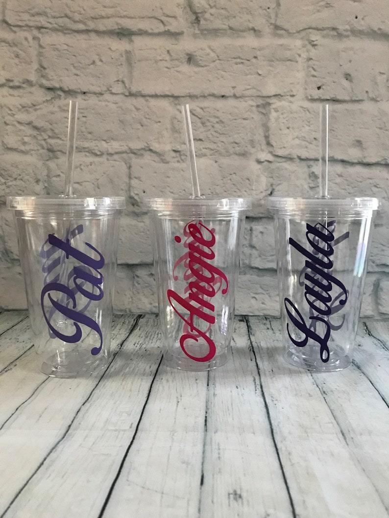 Personalised Name Cup / Tumbler with Lid and Straw Perfect Etsy