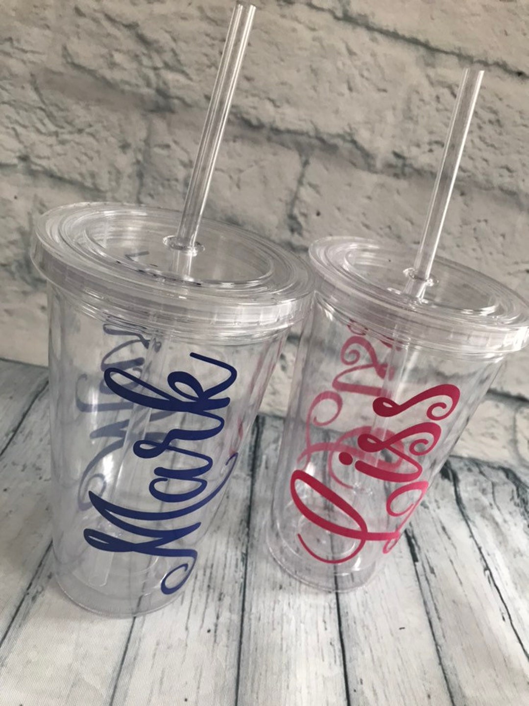 Cute Crafter DIY Tumbler Cup with Lid and Straw, Double Wall Insulated Cup