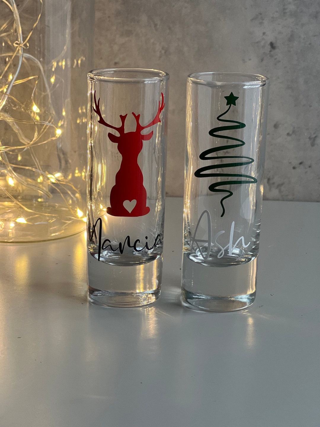 Personalised Christmas Shot Glasses Reindeer Shot Glass Party Shot