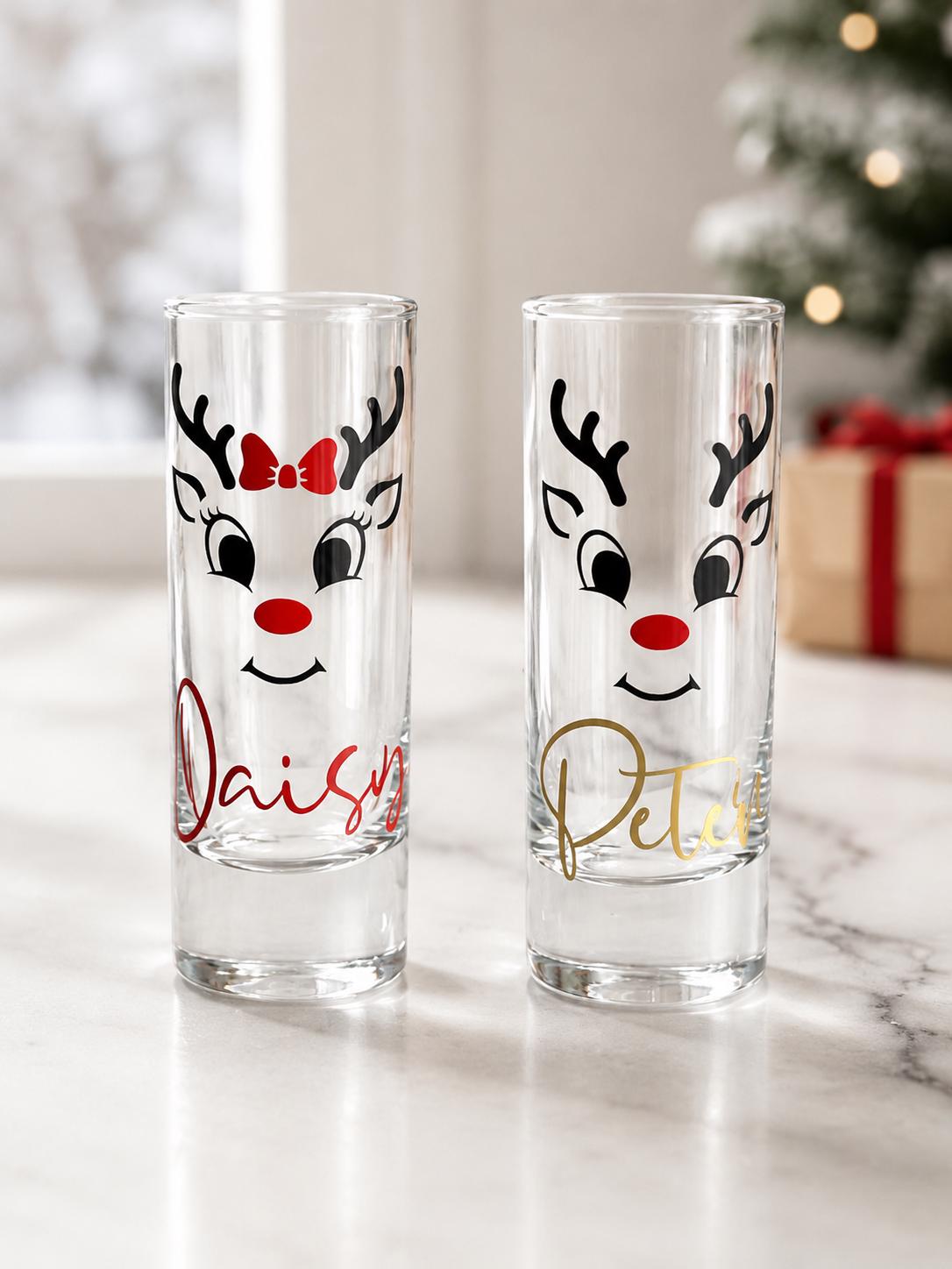 Personalised Reindeer Shot Glass Personalised Reindeer Shot Glass