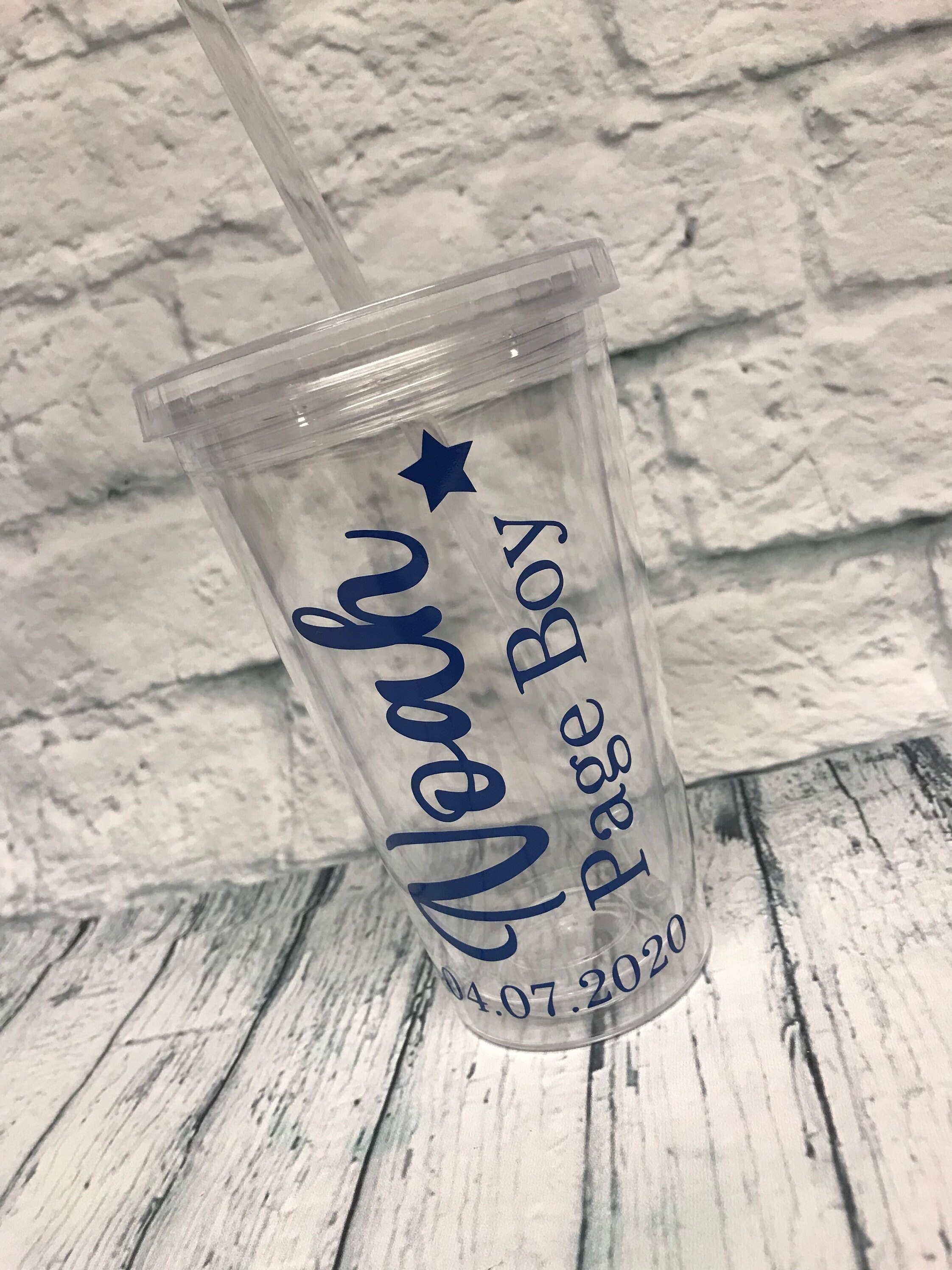 Personalised Wedding Tumbler with Name Role and Date. Cute Etsy