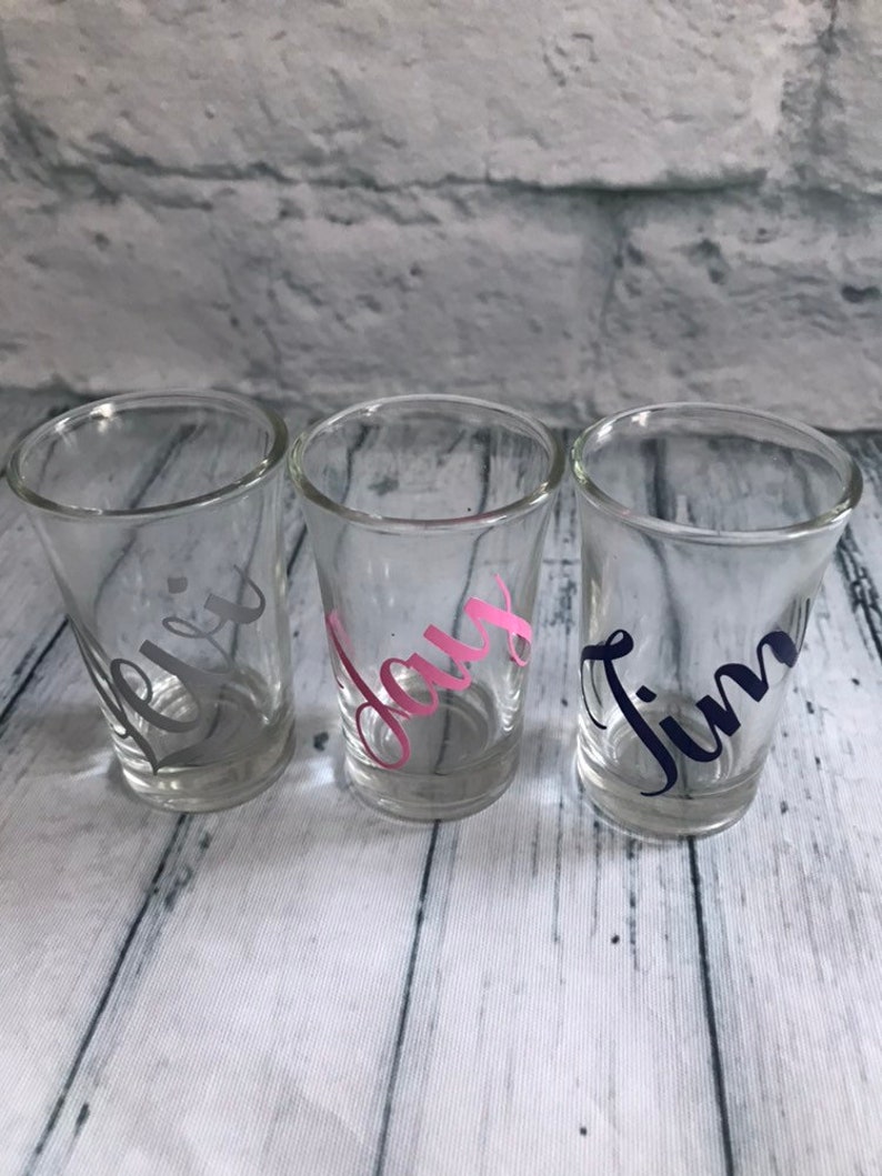 Personalised Name Shot Glass Hen Party Favours Wedding or Etsy