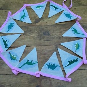 Guirlande Fanions Sophie Allport - Lièvres Tissu Stone - 8 Drapeaux - Fait Main Doublé