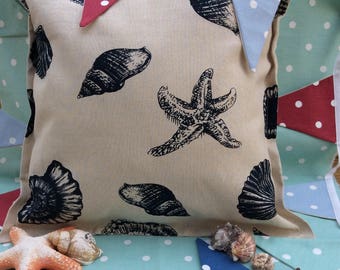 Coastal Decor. Seashells. cushion cover made to fit 18" infill.