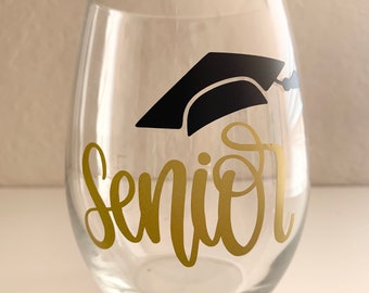 Senior Glass | Graduation Gift Ideas | Gift Ideas for Graduates of HighSchool | Gifts for a Friend, Son, Daughter, Sister, Brother
