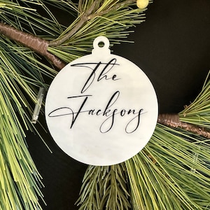 Personalized Ornament Christmas Ornament | Christmas Tree Decoration, Holiday Gift, Family Name Acrylic Ornament