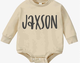 Jax Unisex Personalized Baby Rompers