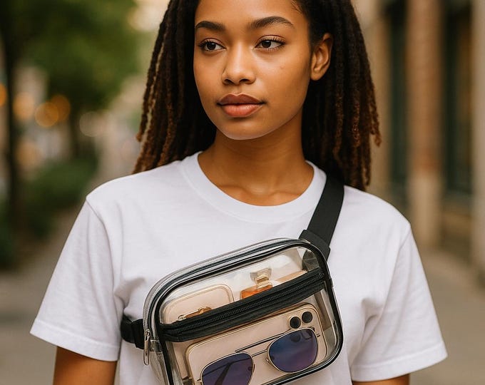 FIFA World Cup Clear Stadium Fanny Pack: Waterproof PVC Waist Bag with Adjustable Strap