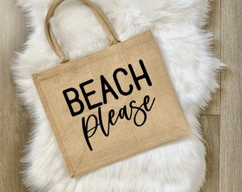 Beach Please Tote Bag | Gift for Her | Mother's Day Gift | Beach Tote | Beach Bag