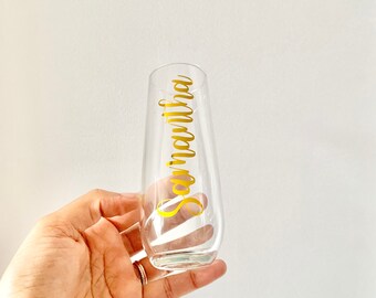 Personalized Champagne flutes  | Birthday Gift Ideas | Personalized Bridesmaid Gifts, Proposal Box, Bridal Shower, Mimosa, Champagne Flute |