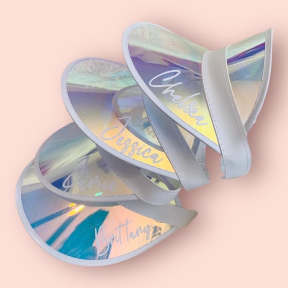 Personalized Iridescent Visor - Custom Name Holographic Sun  display picture 2