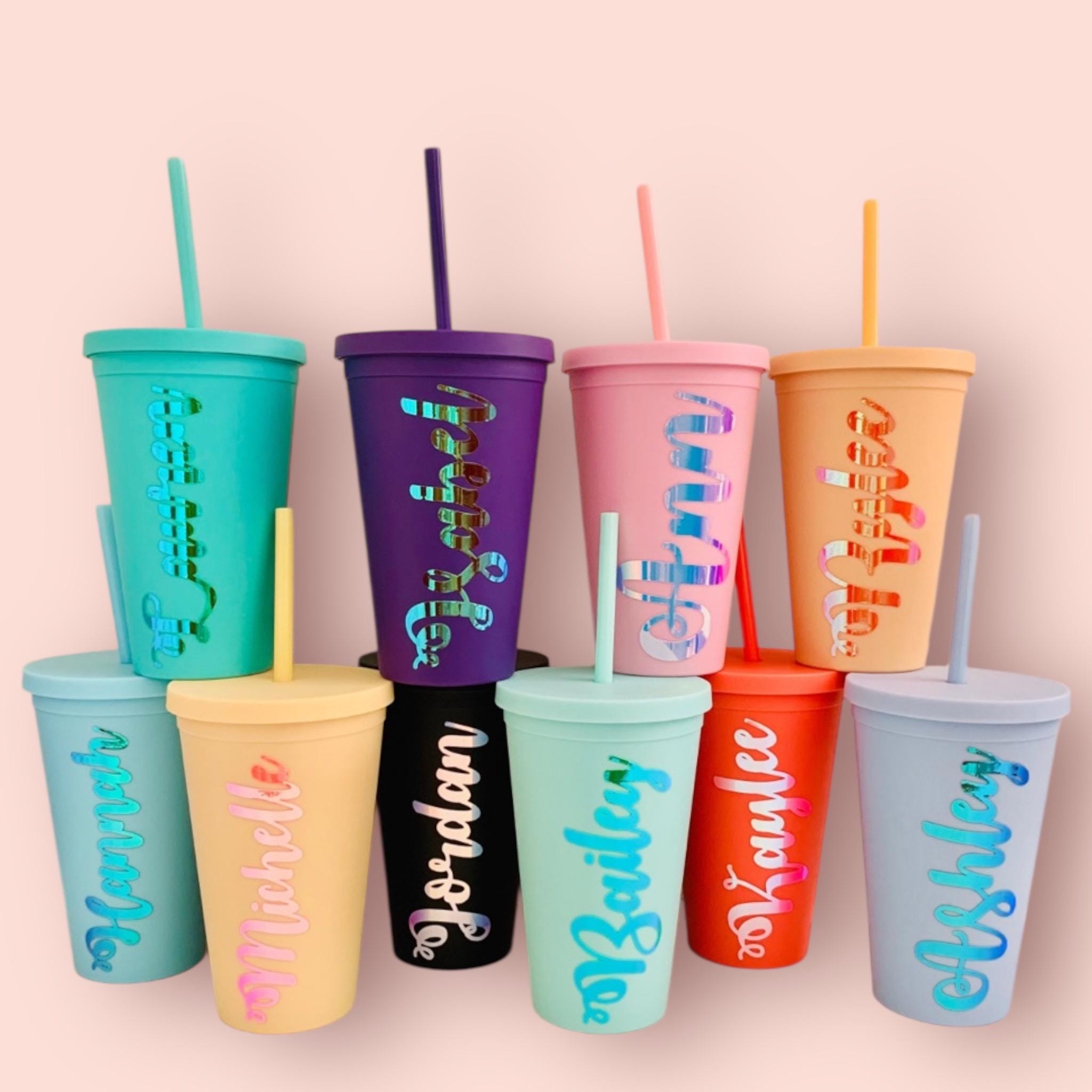 Personalized 16oz Acrylic Tumbler: Pastel Colors, Gift Box - Etsy