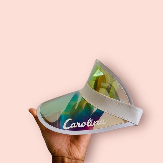 Iridescent hologram sun visor hat festival beach Confetti Sun Visors (Set of 2) – Packed Party main image 4