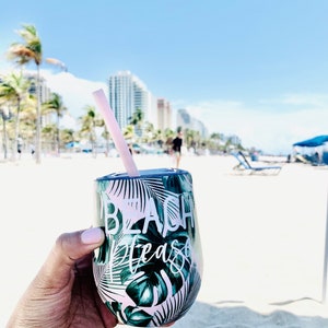 Beach Please Wine Glass or Tumbler | Gift Ideas for a Friend | Birthday Gift Ideas