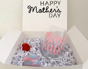 Mother’s Day Gift Box Sansa | Mother's Day Wine Glass Gift | Mother's Day Ideas For Sister, Mom, Wife, Fiancé, Grandma and Mother in Law
