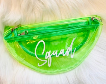 Squad Clear Fanny Packs | Bachelorette Party Accessories | Personalized Fanny Packs See through bachelorette Fanny packs