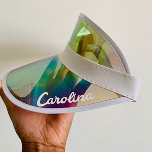Bachelorette Party Visor: Retro Beach Sun Visor, Custom Name
