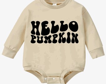 Hello Pumpkin Unisex Personalized Baby Rompers