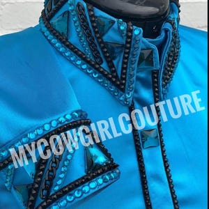 Hellblaues Western Showmanship Shirt für Frauen