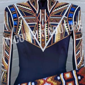 Blau & Braun Western Showmanship Shirt für Frauen Showmanship Shirt für Frauen Showmanship Shirt Blau mit Braun Shirt mit passendem Pad