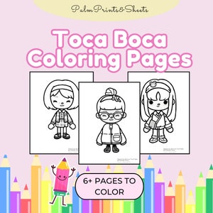 Girl Toca Boca Coloring Pages /Toca Boca Printable Color Pages / Toca Boca paper craft / quiet play pages / Instant Printable Digital Sheets