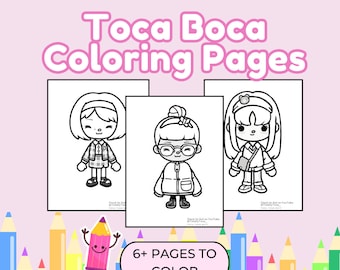 Girl Toca Boca Coloring Pages /Toca Boca Printable Color Pages / Toca Boca paper craft / quiet play pages / Instant Printable Digital Sheets