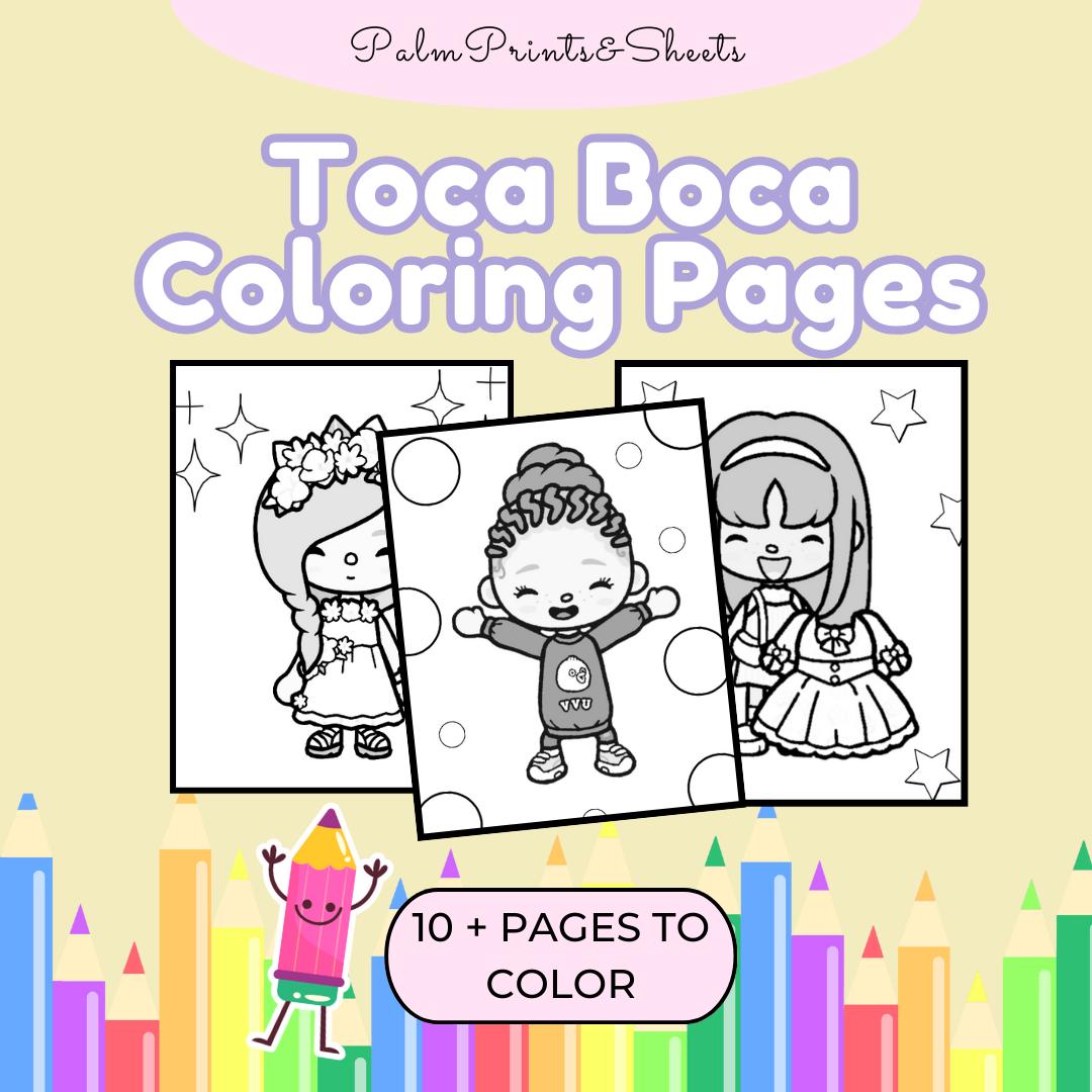 Toca Kaylor Toca Boca Coloring Pages /Toca Boca Printable Color Pages / Toca Boca paper craft / quiet play pages / Printable Digital Sheets