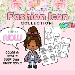 Fashion Icon Paper Doll Coloring Pages - Customizable Outfits, Hairstyles & Accessories | Toca Life World | Toca Boca Paper Dolls | Coloring