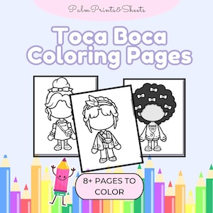 Toca Boca Outfit Designer Coloring Pages 8+ FUN Designs /Toca Boca Printable Color Pages / Toca Boca Instant Printable Digital Sheets