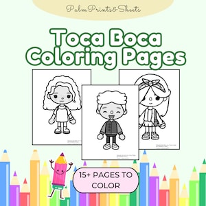 BUNDLE PACK Toca Boca Coloring Pages /Toca Boca Printable Color Pages / Toca Boca paper craft / quiet play pages / Printable Digital Sheets