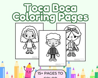 BUNDLE PACK Toca Boca Coloring Pages /Toca Boca Printable Color Pages / Toca Boca paper craft / quiet play pages / Printable Digital Sheets