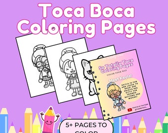 Toca Kayla Toca Boca Coloring Pages /Toca Boca Printable Color Pages / Toca Boca papercraft / quiet play / Instant Printable Digital Sheets