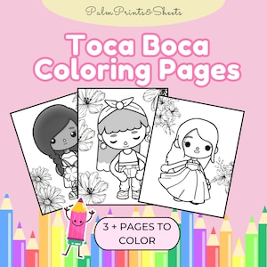 Flower Power Toca Boca Coloring Pages /Toca Boca Printable Color Pages / Toca Boca paper craft / quiet play pages / Printable Digital Sheets