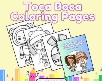 Color Toca Boca Coloring Pages /Toca Boca Printable Color Pages / Toca Boca papercraft / quiet play pages / INSTANT Printable Digital Sheets