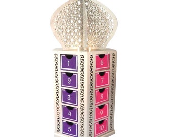 Lantern shaped wooden Ramadan Eid Advent calendar