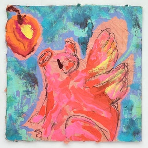Winged Pig Falls in Love with a Peach