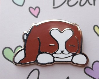 Bella Enamel Pin | Blenheim Cavalier King Charles Spaniel Lapel Pin | Puppy Dog Badge