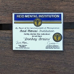Donkey Brains Certificate | Enamel Pin | Lapel Pin - Etsy