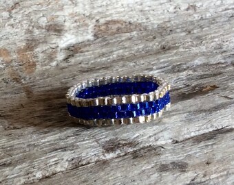 578 ring composed of micro woven peyote stitch.