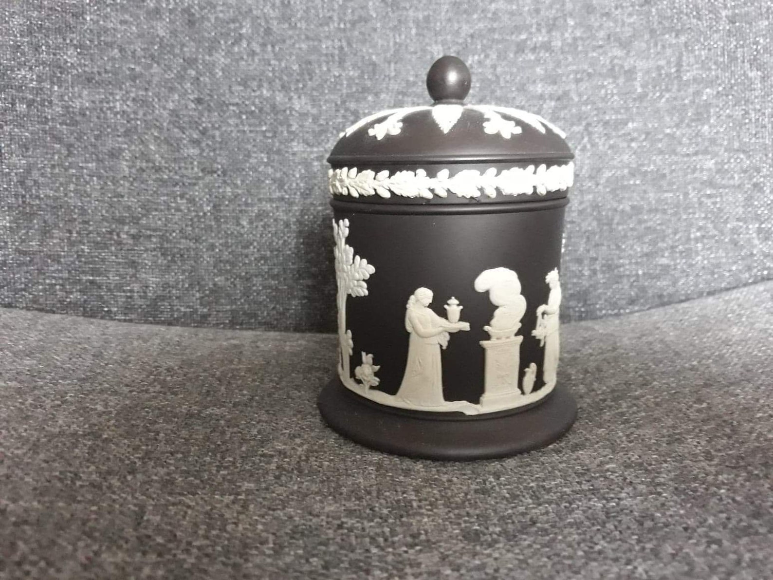 Black Jasperware Wedgwood Jasperware lidded jar Neo Etsy