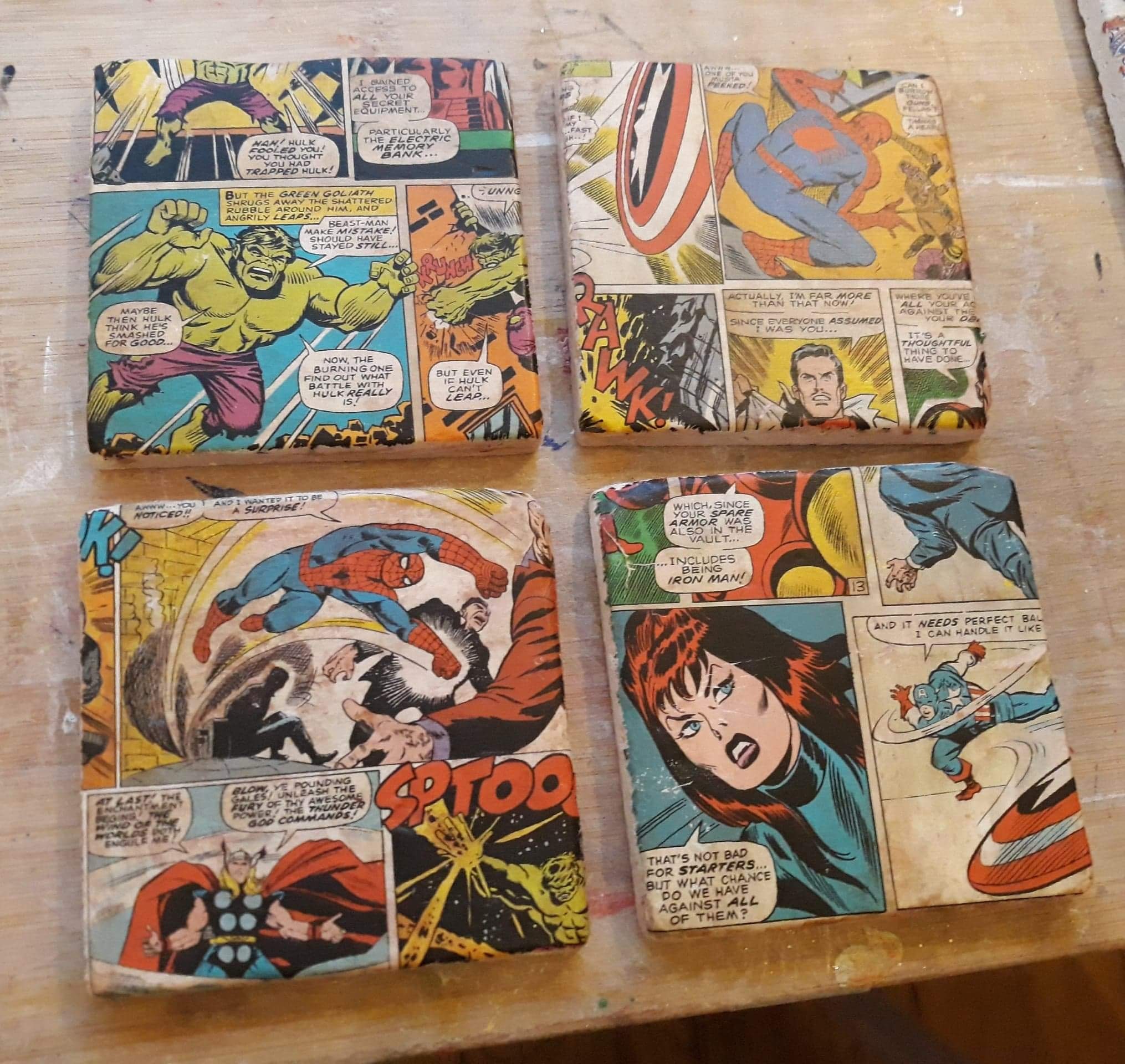 KISS Coaster Marvel 1977 Comic Custom Ceramic Tile KISS Coaster Marvel 1977 Comic Custom Ceramic Tile