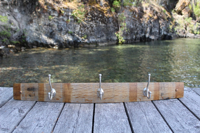 Oak Wine Barrel Coat Rack Etsy