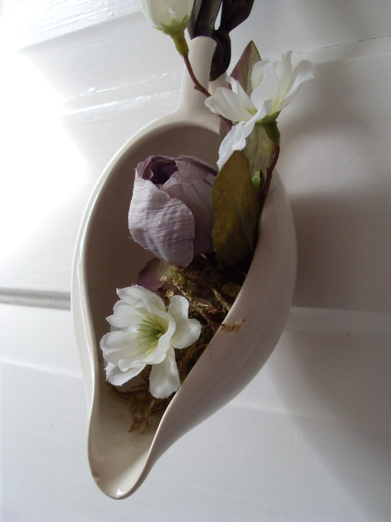 Hanging floral arrangement in vintage ceramic ware Etsy
