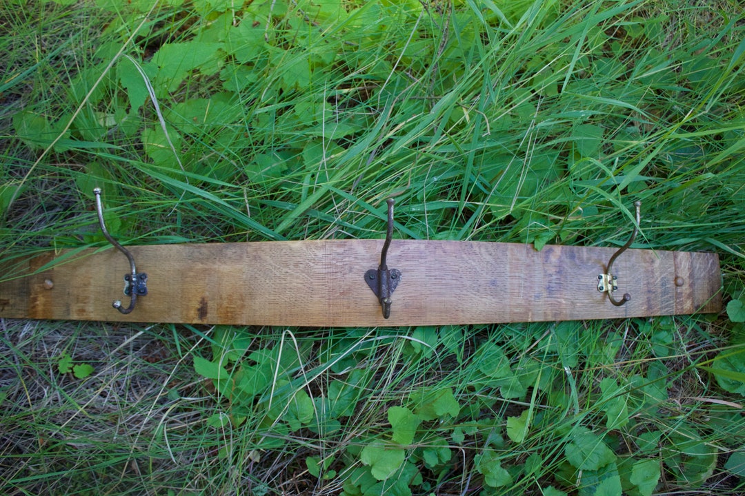 Oak Wine Barrel Coat Rack Etsy