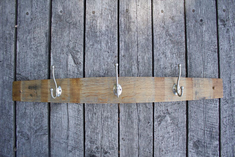 Oak Wine Barrel Coat Rack Etsy