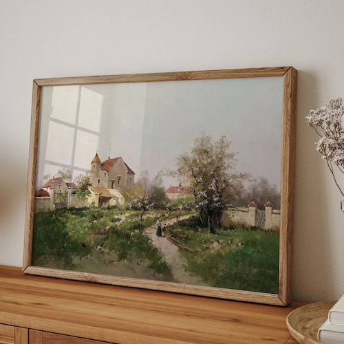 Vintage French Country Wall Decor Vintage Farmhouse Painting Etsy