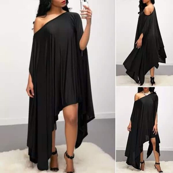 off shoulder cape dress
